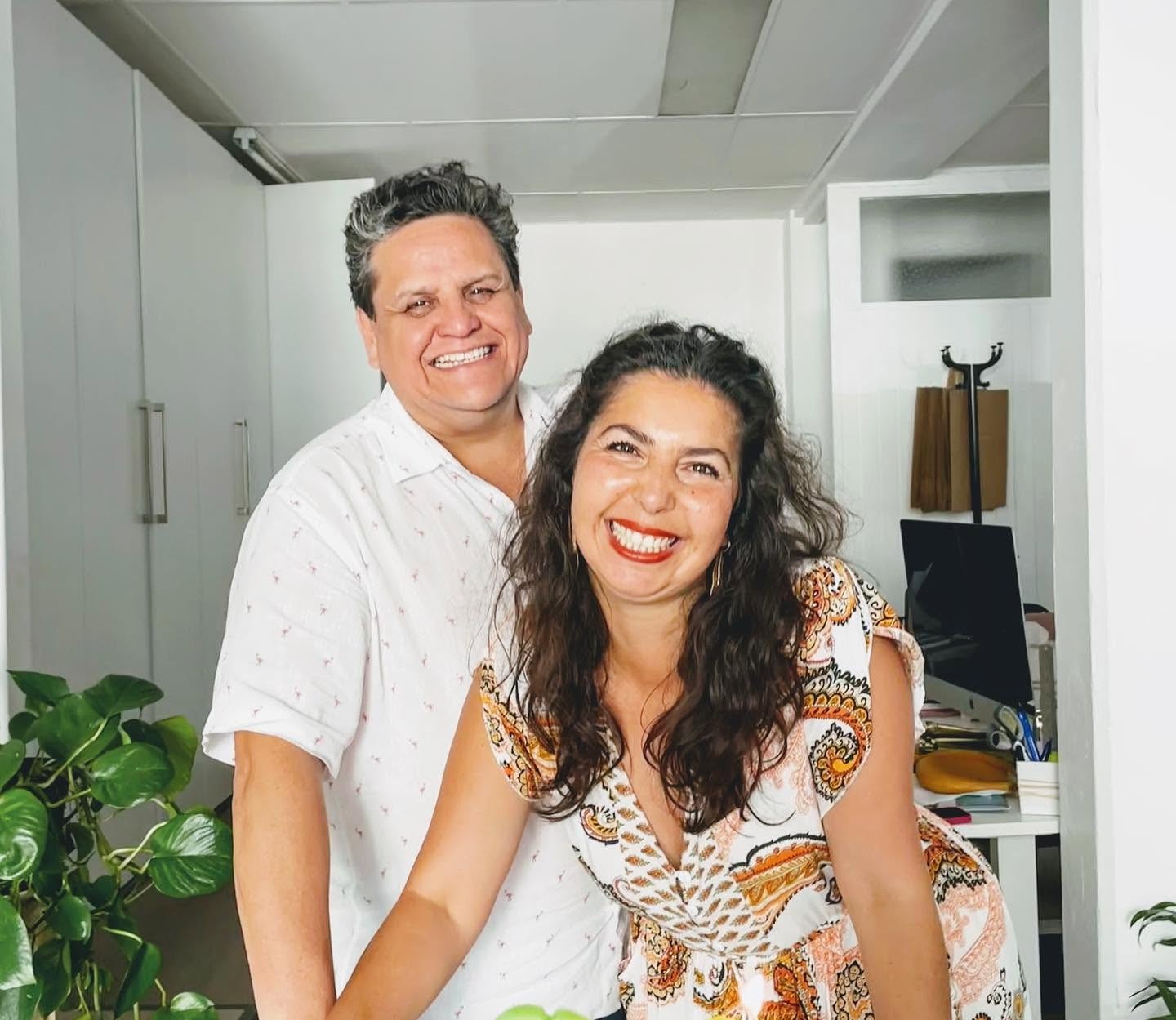 Ere and Juan, the family behind Mami's Bondi, smiling together